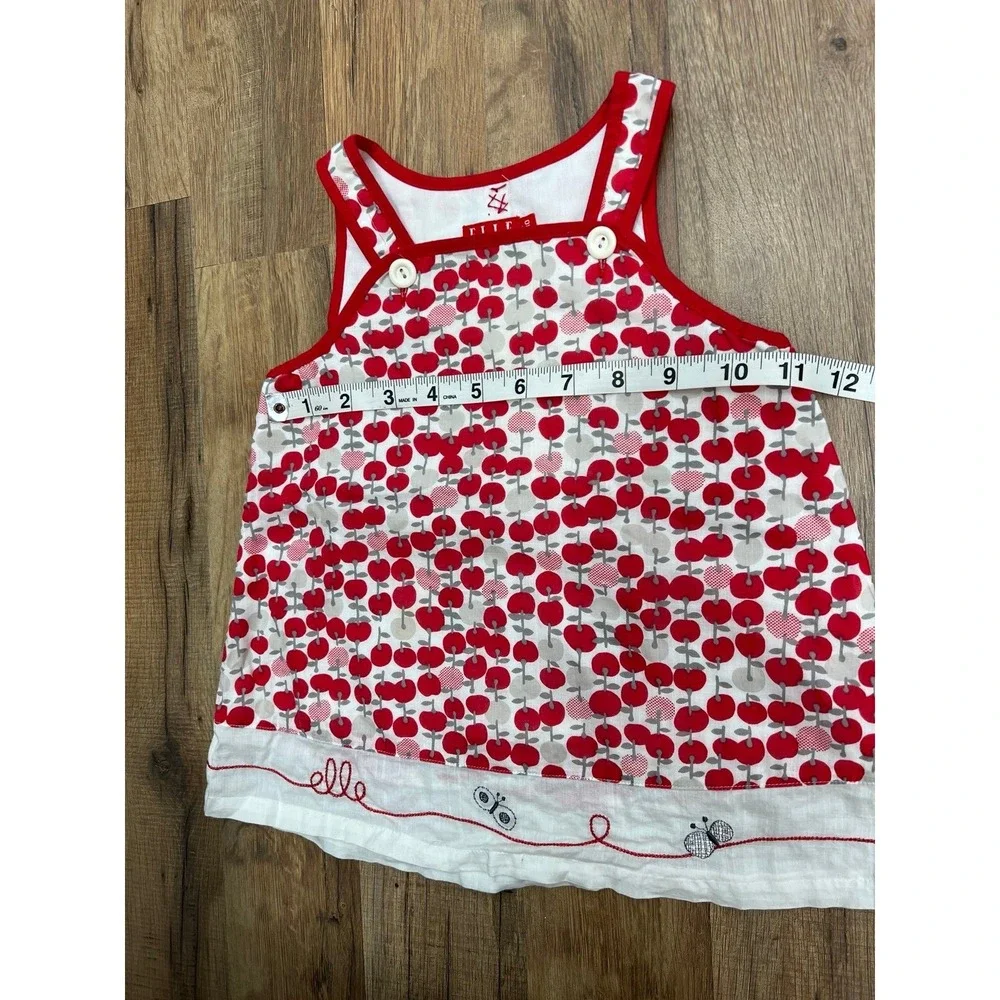 ELLE Baby Girl Dress Bundle 12M 18M | Cherry Print & Pink Bird Long Sleeve Outfi